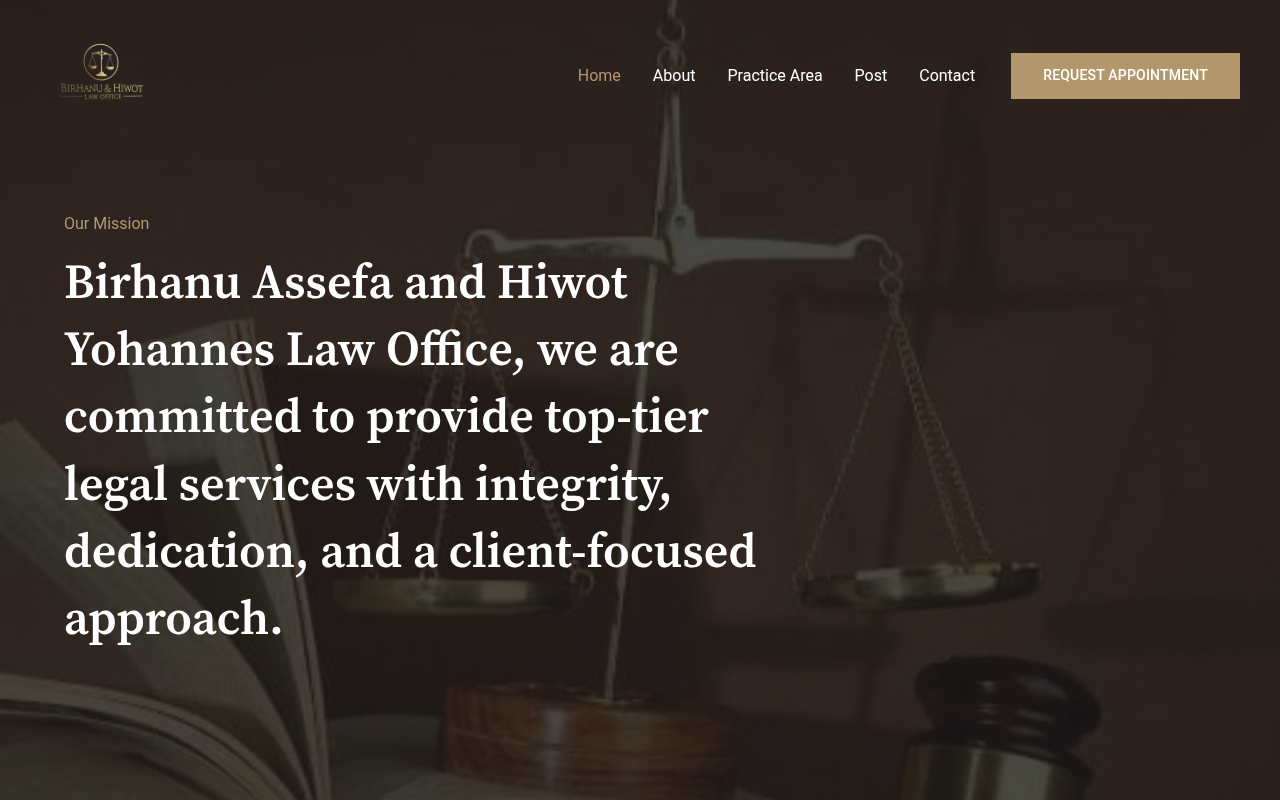 Birhanu & Hiwot Law Office — screenshot