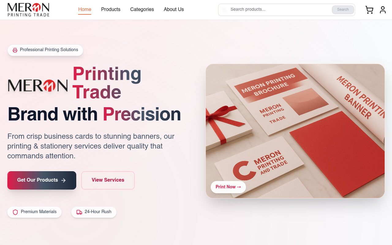 Meron Printing — Online Shop — screenshot